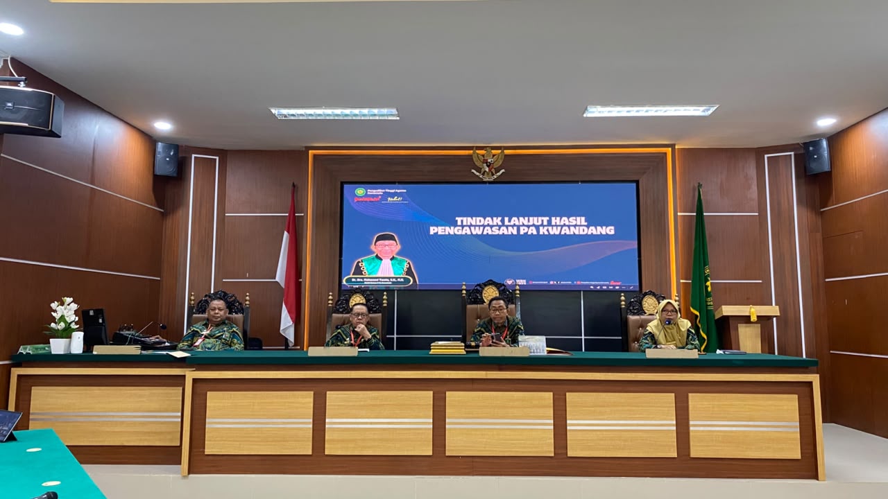 Wakil Ketua PTA Gorontalo Laksanakan Monitoring dan Evaluasi di PA Kwandang, Perkuat Kinerja dan Kualitas Pelayanan Peradilan 