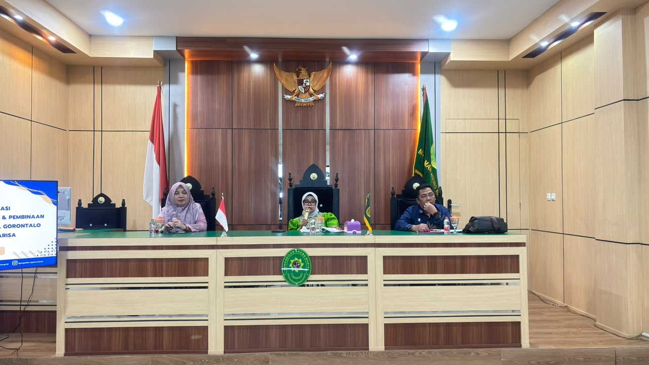 PTA GORONTALO LAKSANAKAN MONEV PENGAWASAN DAERAH DAN PEMBINAAN DI PENGADILAN MARISA 