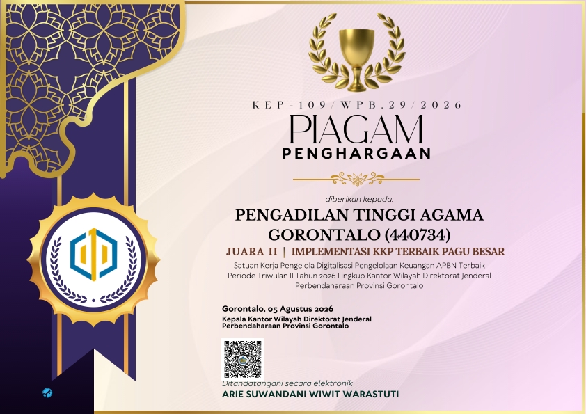 PIAGAM PENGHARGAAN oleh Kanwil DJP Prov Gorontalo